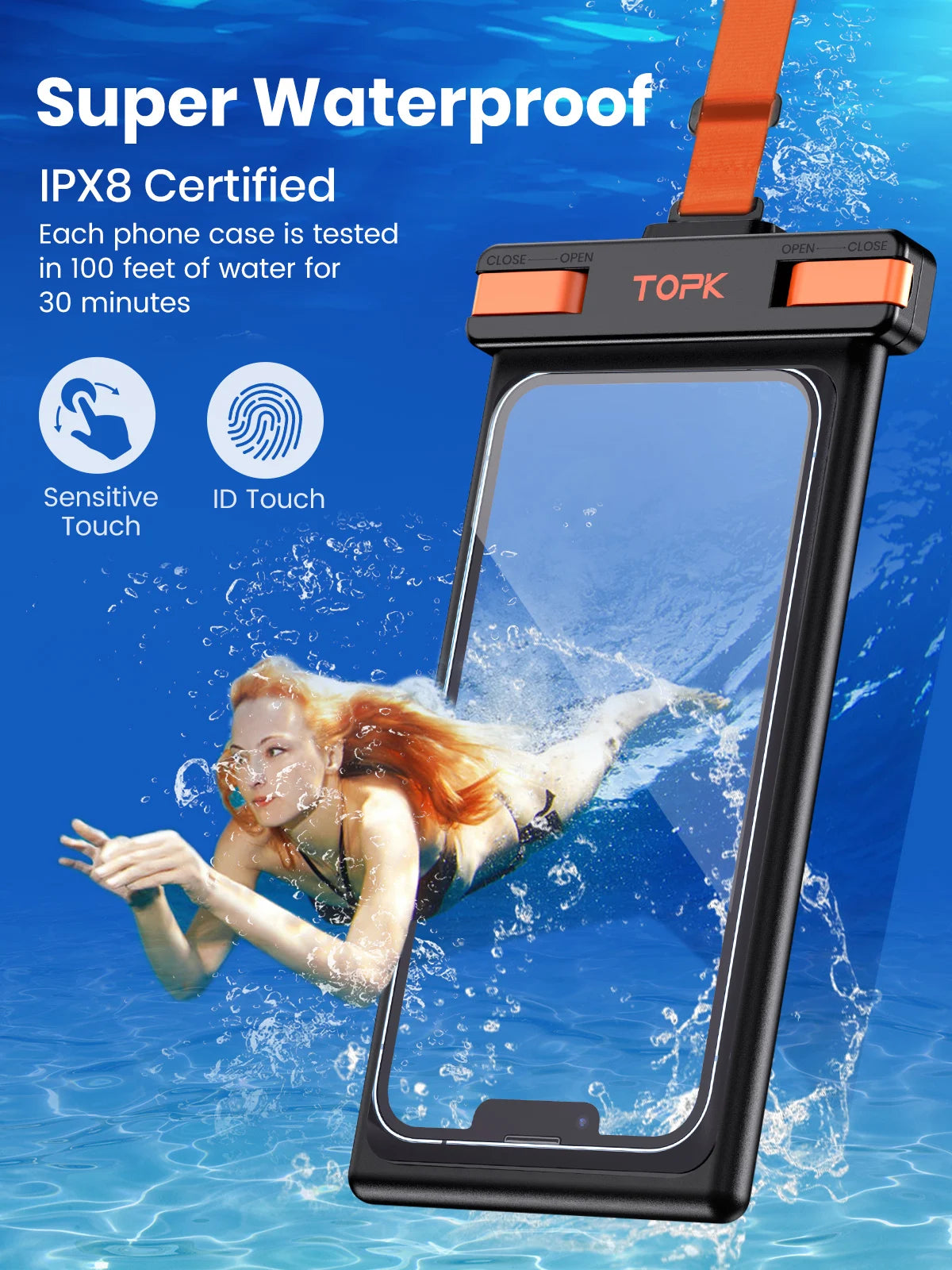 Waterproof Phone Pouch with Lanyard