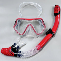 Tempered Glass Snorkel Mask with Dry-Top Snorkel