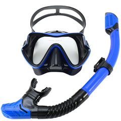 Tempered Glass Snorkel Mask with Dry-Top Snorkel