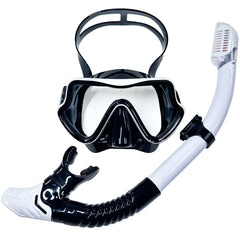 Tempered Glass Snorkel Mask with Dry-Top Snorkel