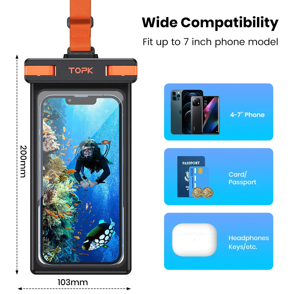 Waterproof Phone Pouch with Lanyard