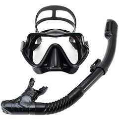 Tempered Glass Snorkel Mask with Dry-Top Snorkel