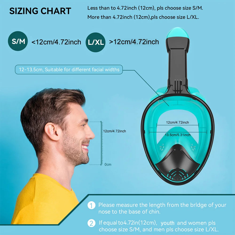 Full-Face Snorkel Mask with Camera Mount